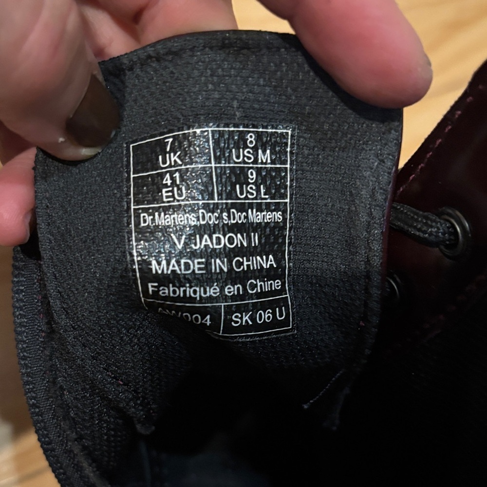 Dr. Martens Burgundy Combat Boots - Picture 4 of 5